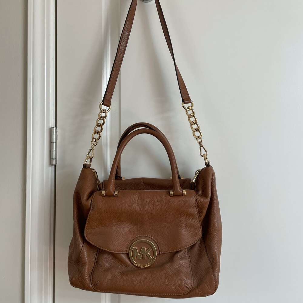 Michael Kors large brown leather satchel / purse